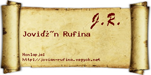 Jovián Rufina névjegykártya